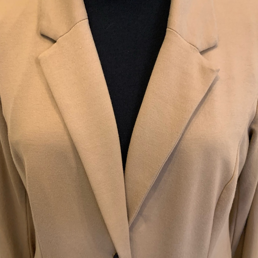 J. Jill Classic Tan Ponte Soft Knit Women's Blazer - Picture 5 of 14